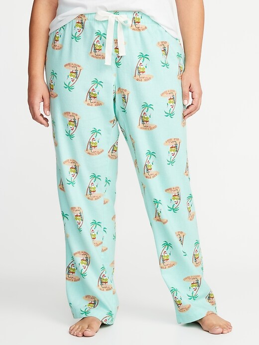 View large product image 1 of 1. Patterned Plus-Size Flannel Sleep Pants