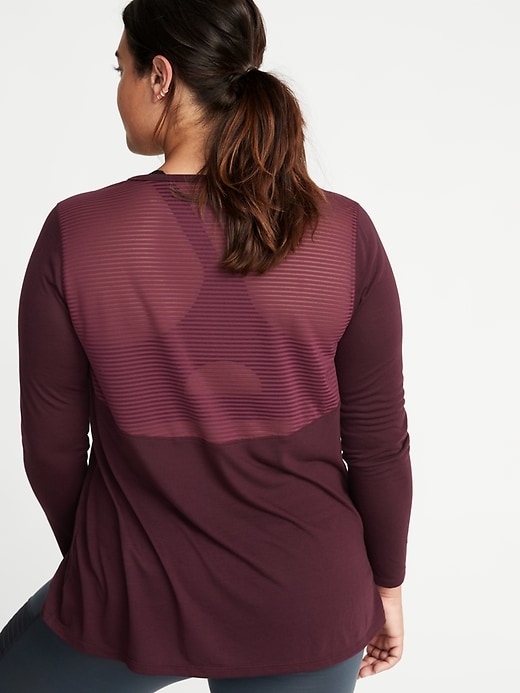 Image number 2 showing, Jersey Mesh-Back Plus-Size Performance Top