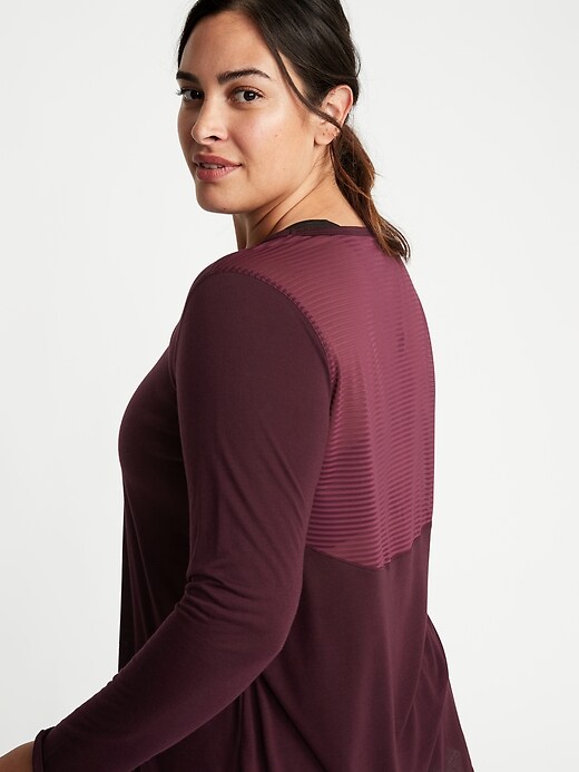 Image number 4 showing, Jersey Mesh-Back Plus-Size Performance Top