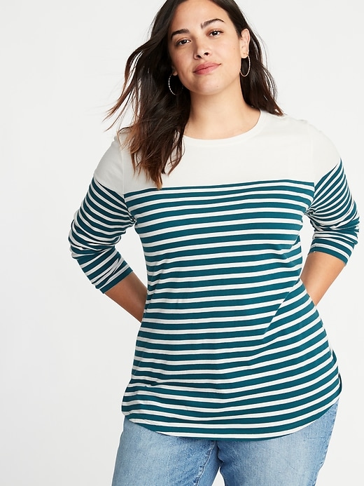 View large product image 1 of 1. EveryWear Plus-Size Striped Tee