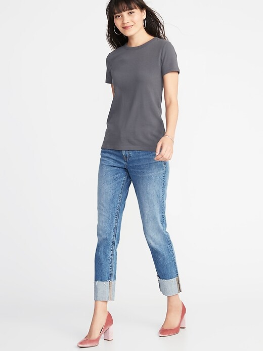 Image number 3 showing, Slim-Fit Brushed Jersey Tee for Women