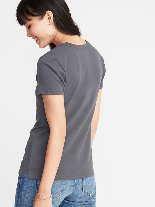 Image number 2 showing, Slim-Fit Brushed Jersey Tee for Women