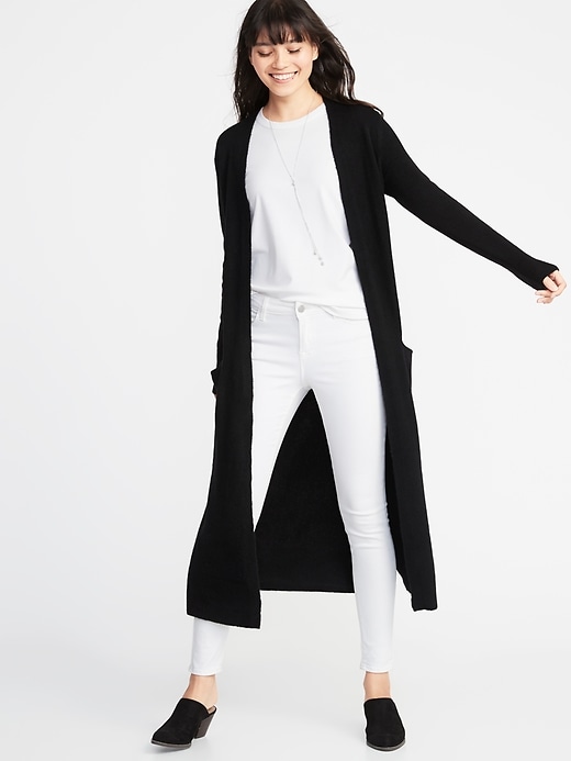 View large product image 1 of 1. Soft-Brushed Super-Long Open-Front Duster for Women