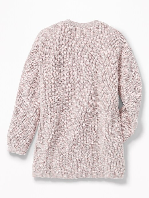 View large product image 2 of 3. Marled Shaker-Stitch Open-Front Sweater for Girls