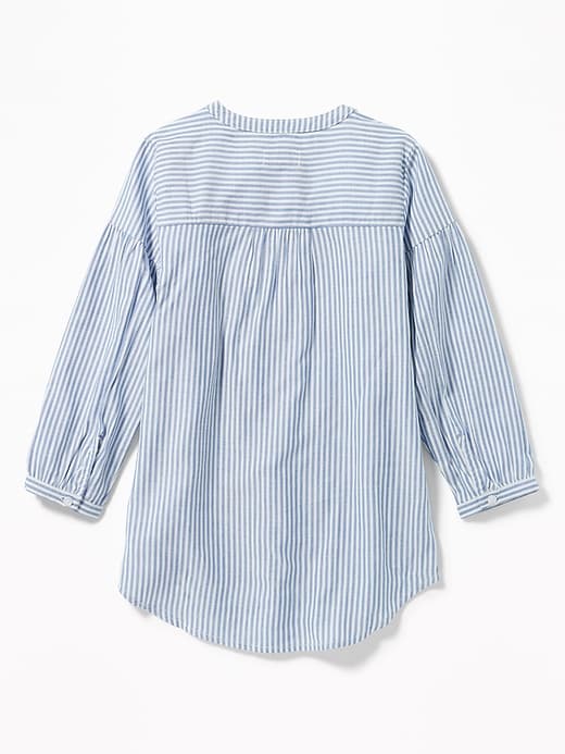 View large product image 2 of 3. Striped Ruffle-Yoke Twill Shirt for Girls