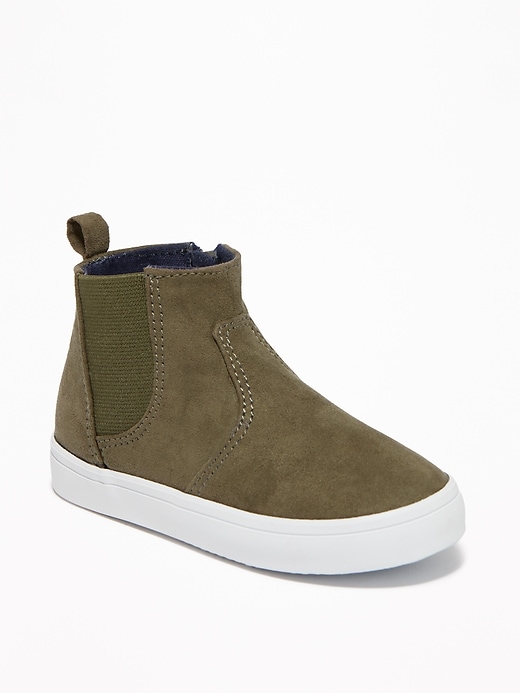 View large product image 1 of 4. Faux-Suede Chelsea High-Tops For Toddler Boys