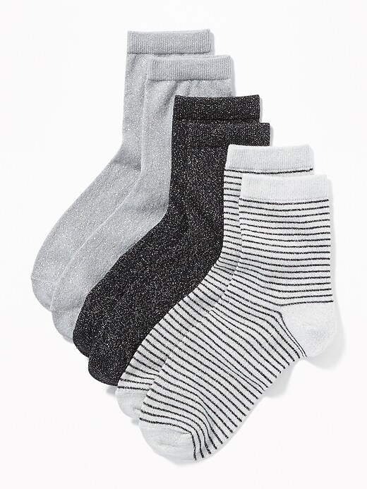 View large product image 1 of 1. Sparkle-Knit Midi Socks 3-Pack for Women