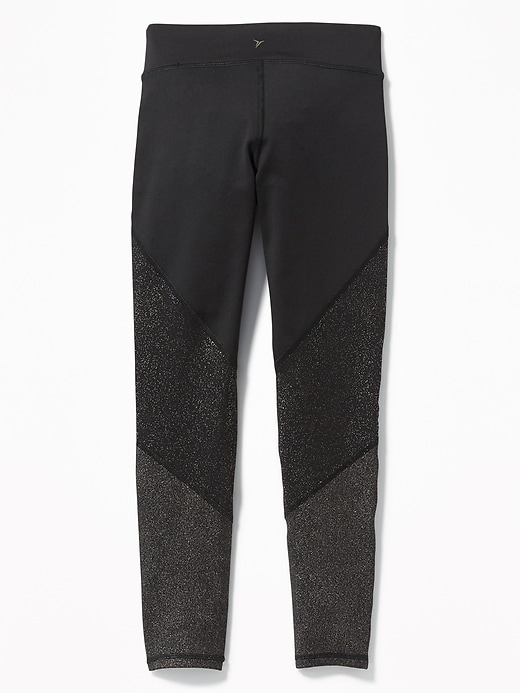 View large product image 2 of 3. Go-Dry Sparkle Color-Block Performance Leggings for Girls