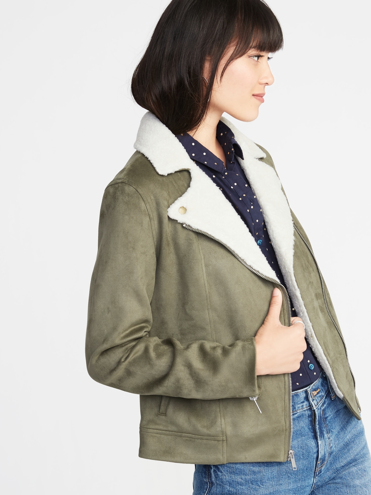 Old navy moto jacket on sale suede