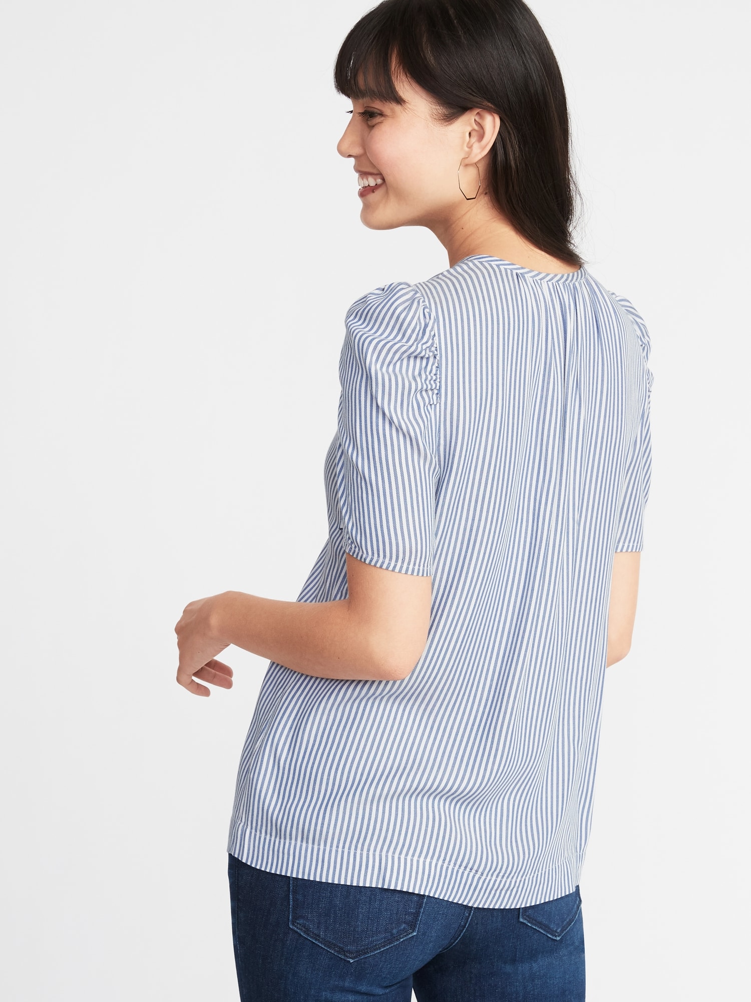 Striped Shirred Top For Women | Old Navy