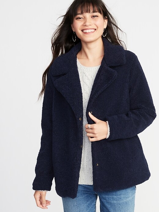 View large product image 1 of 1. Oversized Sherpa Coat for Women