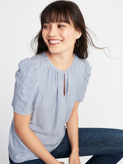 Striped Shirred Top for Women | Old Navy