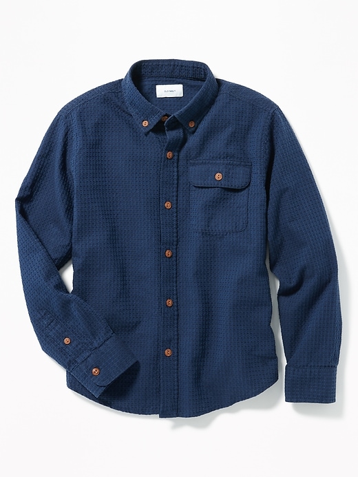 View large product image 1 of 3. Long-Sleeve Dobby Shirt For Boys