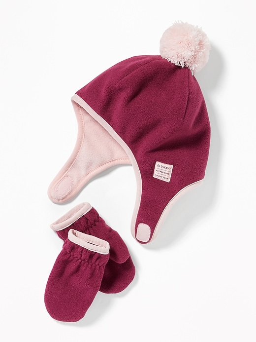 View large product image 1 of 1. Performance Fleece Hat & Mittens Set For Toddler Girls