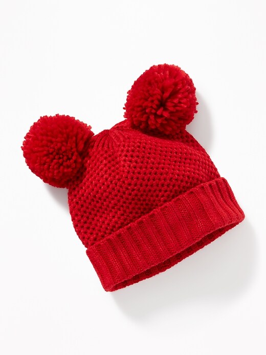 View large product image 1 of 1. Double Pom-Pom Beanie For Toddler Girls