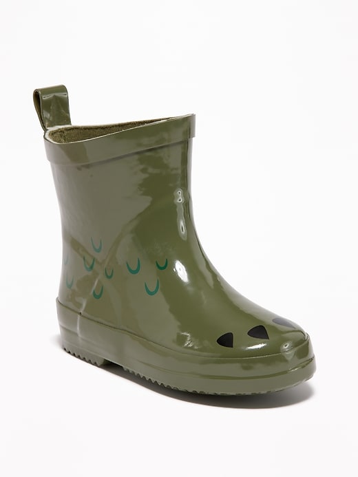 View large product image 1 of 4. Rubber Dinosaur-Graphic Rain Boots For Toddler Boys