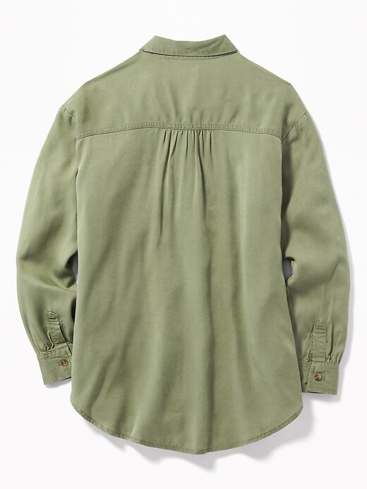 View large product image 2 of 3. Lightweight Twill Utility Tunic Shirt for Girls