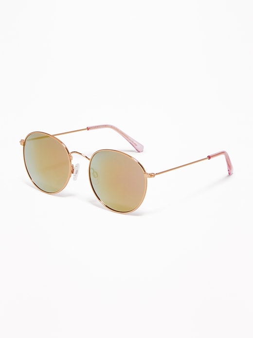 View large product image 1 of 1. Retro Round Wire-Frame Sunglasses for Women