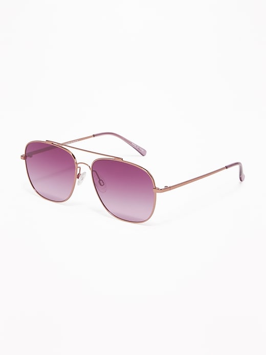 View large product image 1 of 1. Wire-Frame Aviator Sunglasses for Women