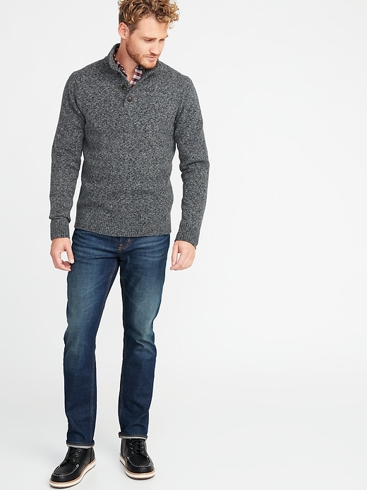 Image number 3 showing, Button Mock-Neck Sweater