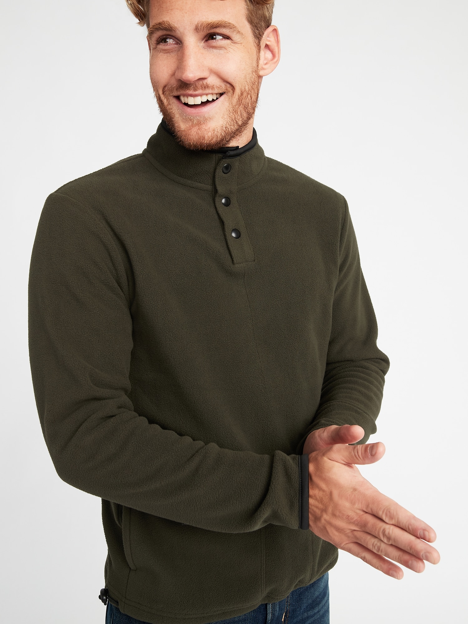 Micro Performance Fleece 1/4-Snap Mock-Neck Pullover for Men | Old Navy