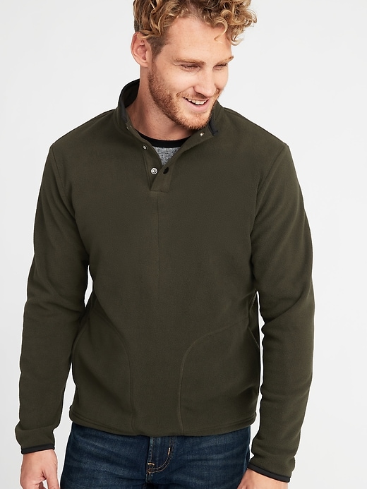 Image number 1 showing, Micro Performance Fleece 1/4-Snap Mock-Neck Pullover