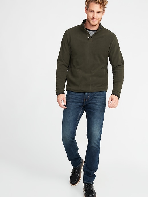 Image number 3 showing, Micro Performance Fleece 1/4-Snap Mock-Neck Pullover