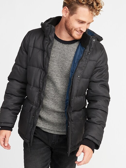 Image number 1 showing, Quilted Detachable-Hood Heritage Jacket
