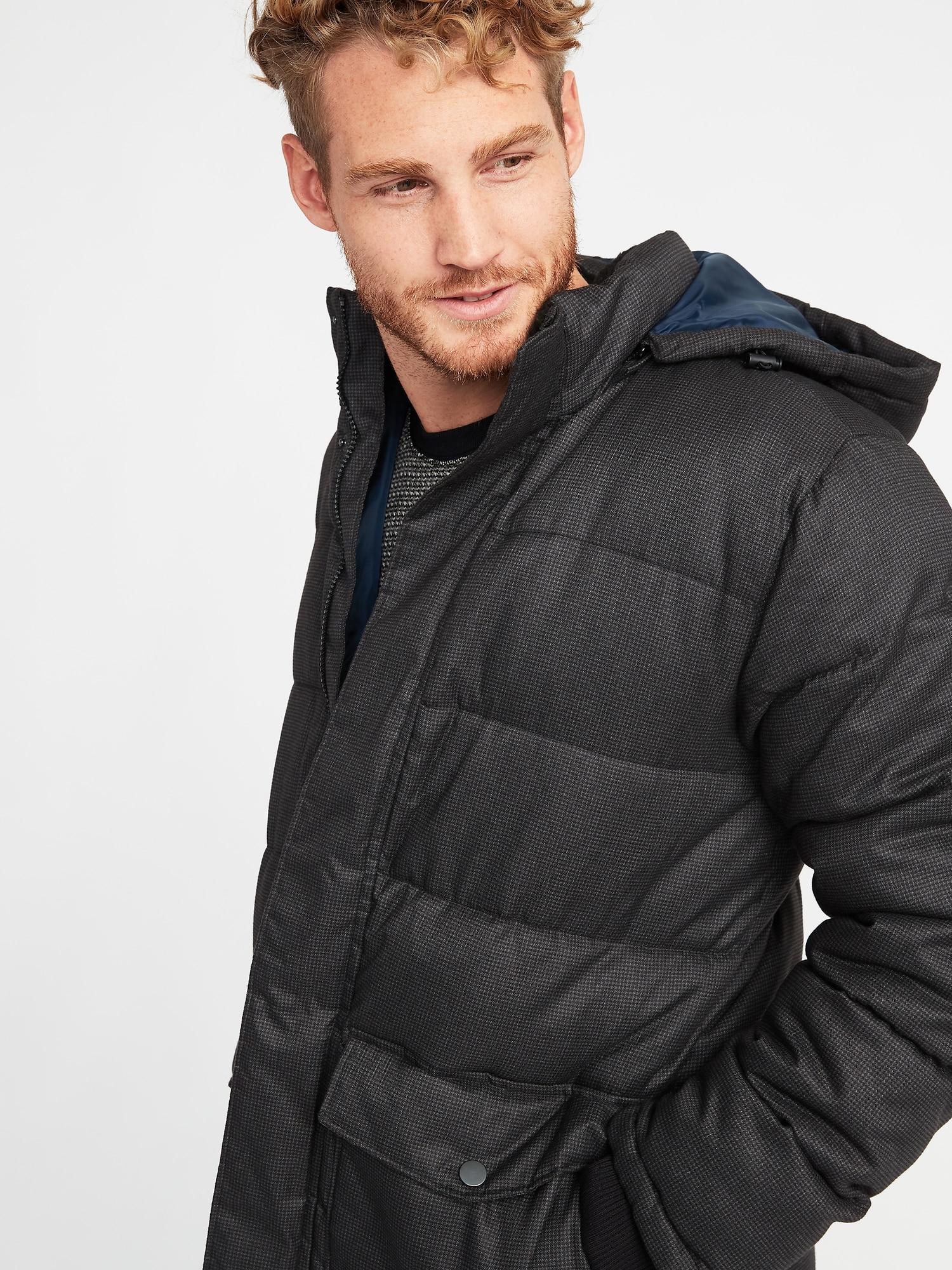 Quilted Detachable-Hood Heritage Jacket for Men