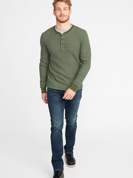 Image number 3 showing, Chunky-Textured Thermal-Knit Henley