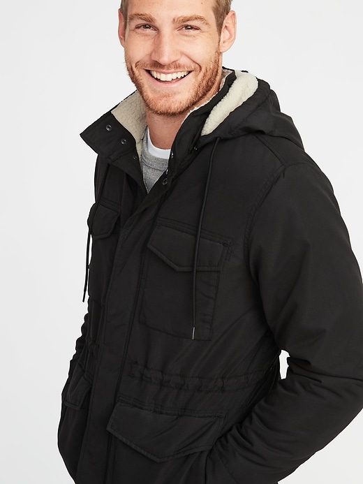 Image number 4 showing, Water-Resistant Sherpa-Lined Hooded Field Jacket