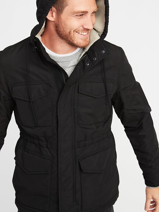 Water-Resistant Sherpa-Lined Hooded Field Jacket | Old Navy