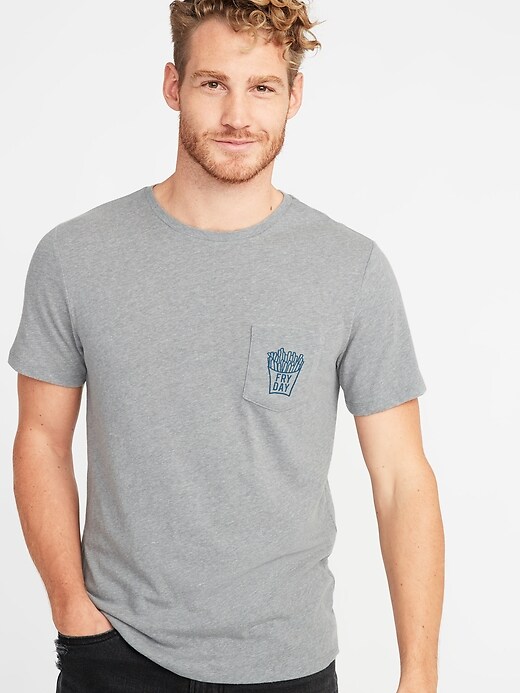 Image number 1 showing, Soft-Washed Graphic Pocket Tee