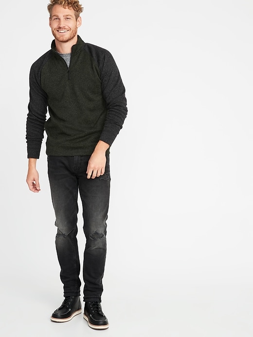 Image number 3 showing, Color-Block Sweater-Fleece 1/4-Zip Pullover