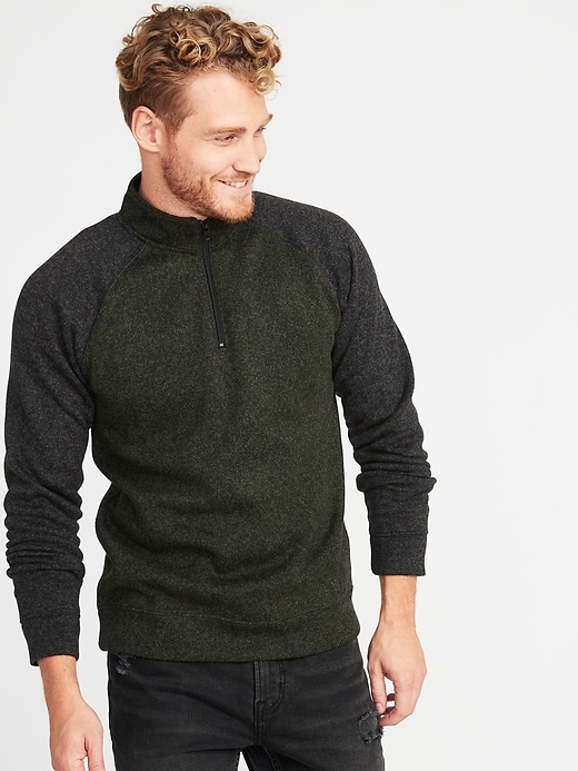 Image number 4 showing, Color-Block Sweater-Fleece 1/4-Zip Pullover