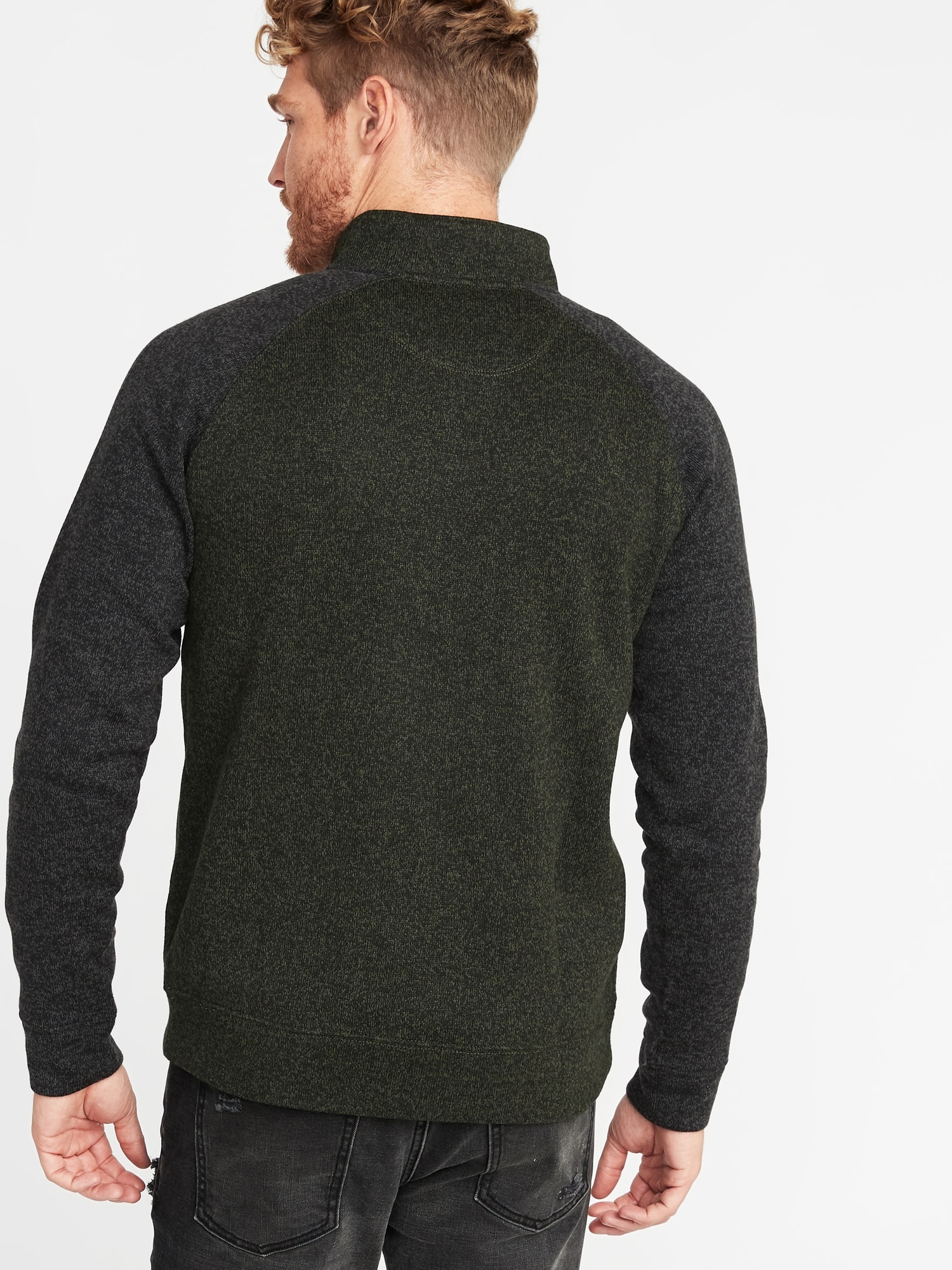 Color-Block Sweater-Fleece 1/4-Zip Pullover for Men | Old Navy