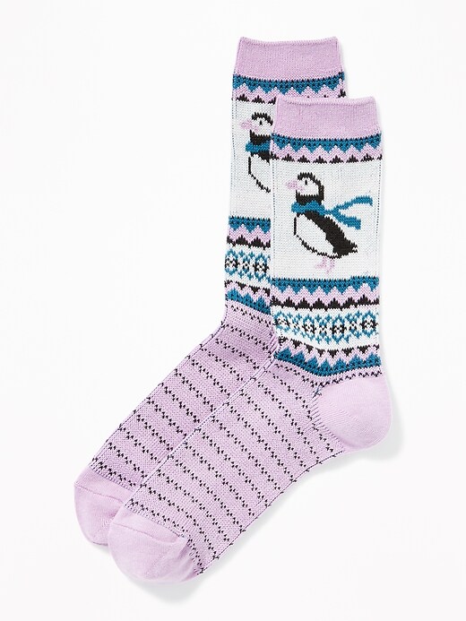 View large product image 1 of 1. Fair Isle Crew Socks for Women