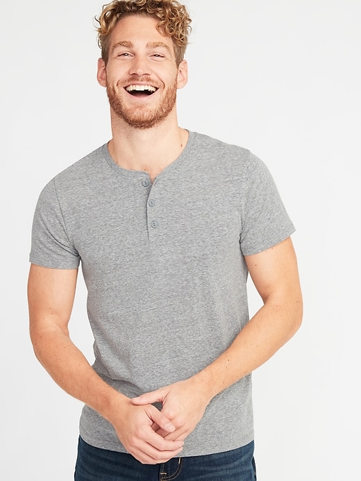 Image number 1 showing, Soft-Washed Jersey Henley T-Shirt