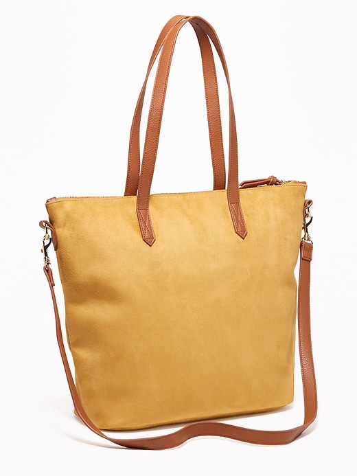 View large product image 1 of 2. Faux-Suede Zip-Top Tote for Women