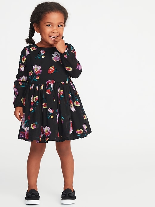 View large product image 1 of 1. Fit & Flare Floral Dress for Toddler Girls