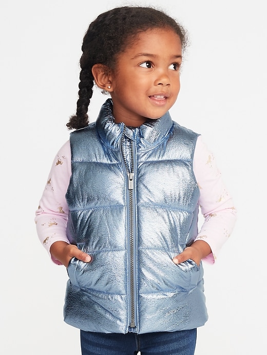 View large product image 1 of 4. Frost-Free Metallic Vest for Toddler Girls