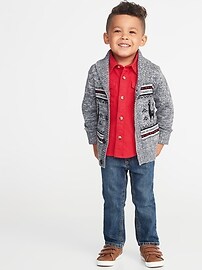 View large product image 3 of 4. Fair Isle Shawl-Collar Cardigan for Toddler Boys