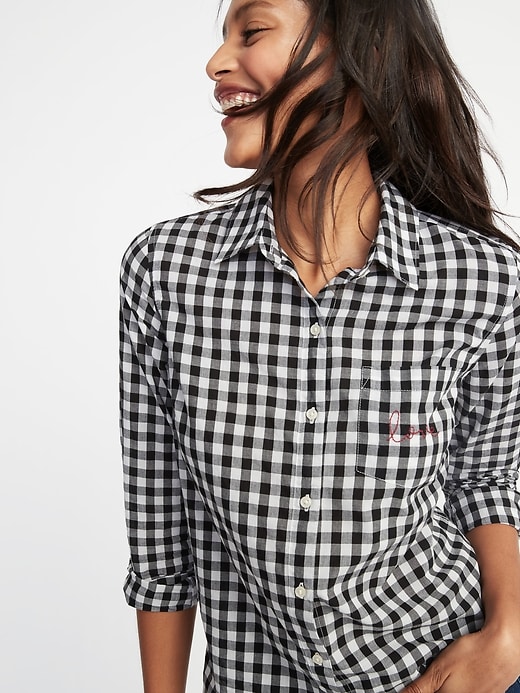 Image number 5 showing, Relaxed Printed Classic Shirt for Women
