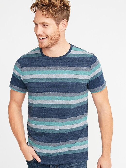 Image number 1 showing, Soft-Washed Striped Crew-Neck Tee