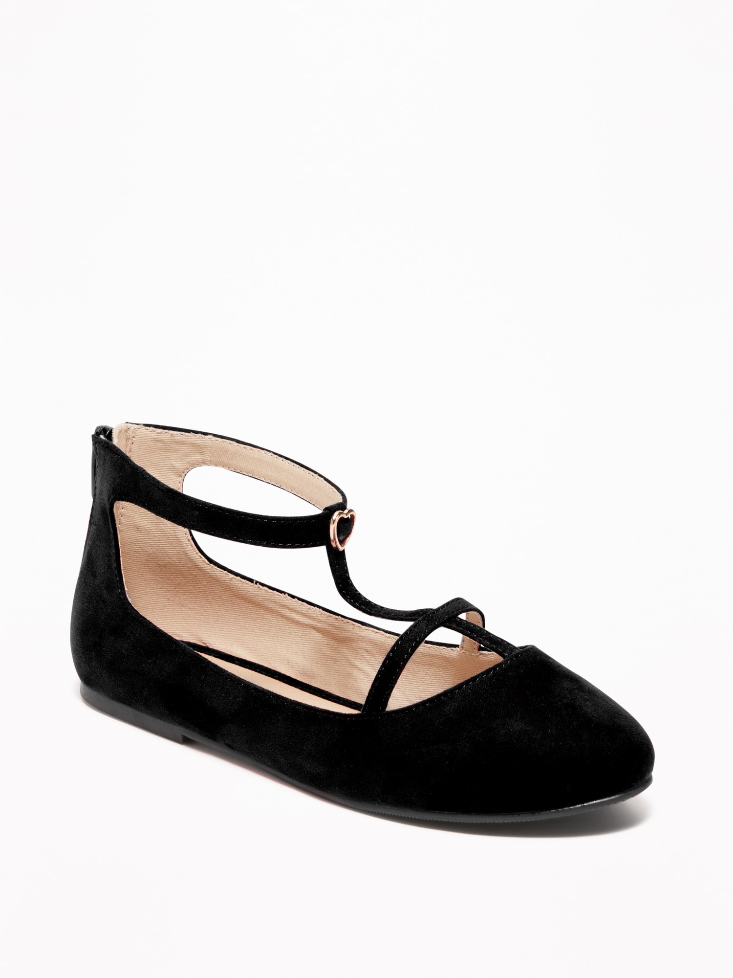 Faux-Suede T-Strap Ballet Flats for Girls | Old Navy