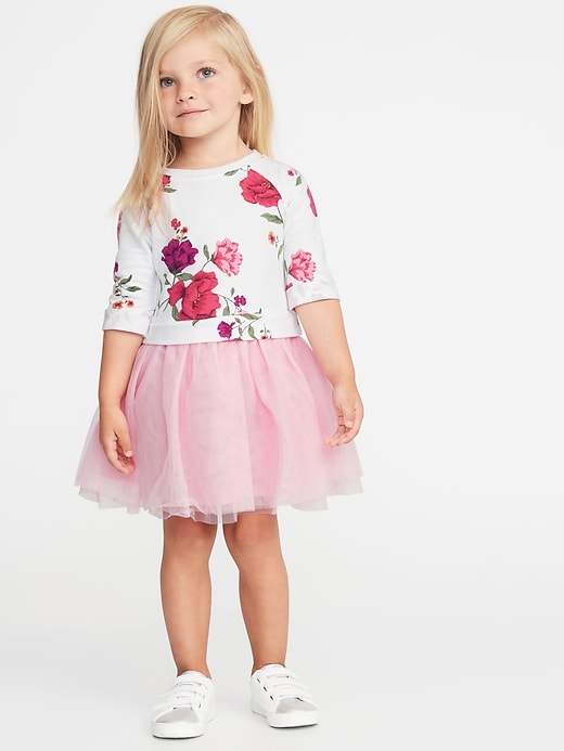 View large product image 1 of 3. 2-in-1 Fit & Flare Tutu Dress for Toddler Girls