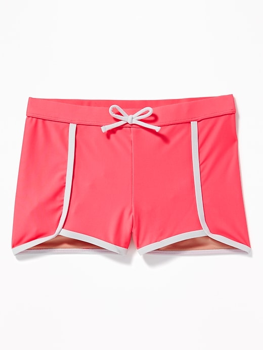 View large product image 1 of 1. Dolphin-Hem Swim Shorts for Girls