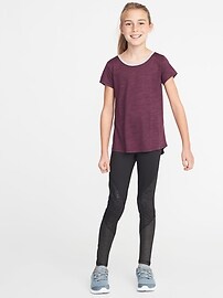 View large product image 3 of 3. Go-Dry Sparkle Color-Block Performance Leggings for Girls