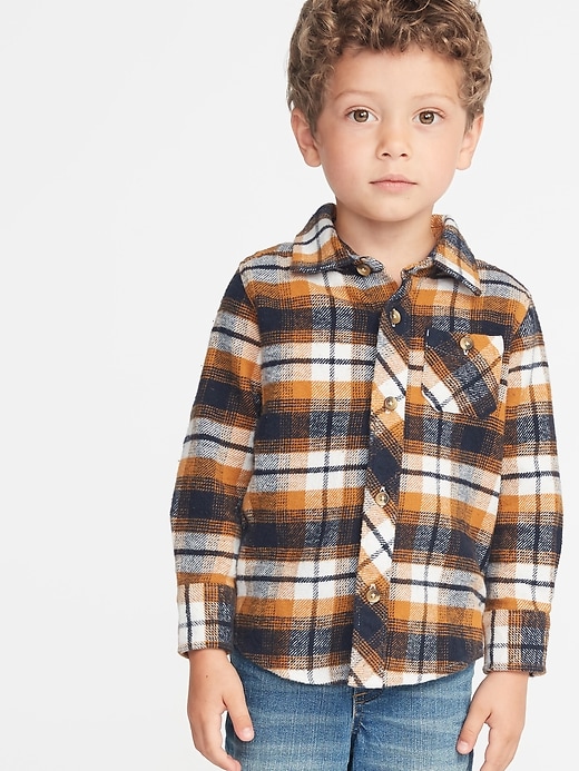 View large product image 1 of 1. Plaid Pocket Shirt for Toddler Boys