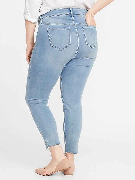 View large product image 2 of 3. High-Waisted Secret-Slim Pockets + Waistband Built-In Warm Rockstar Super Skinny Plus-Size Jeans
